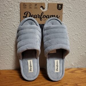 NWT Dearfoams Sleet Open Toe Slippers Size S (5-6)